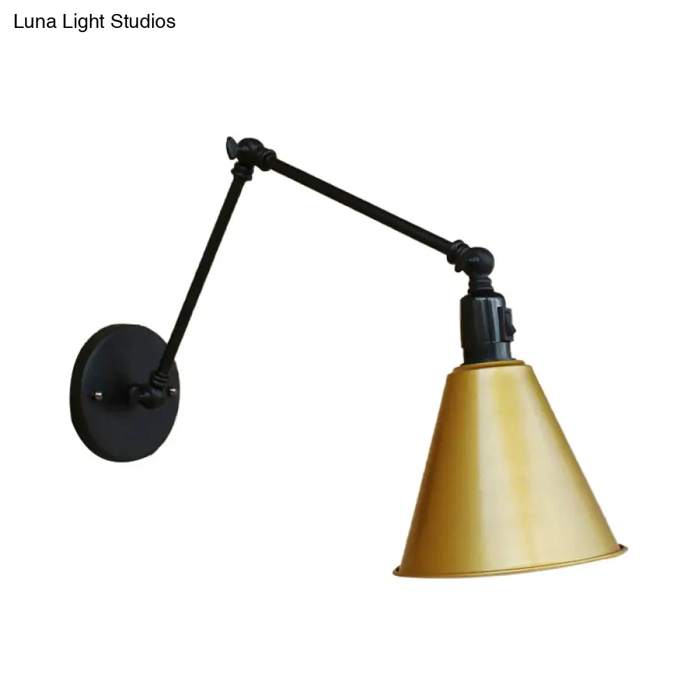 DecorBites™ Stylish Antique Wrought Iron Wall Sconce with Cone Table Design and 1 Head in Black or White