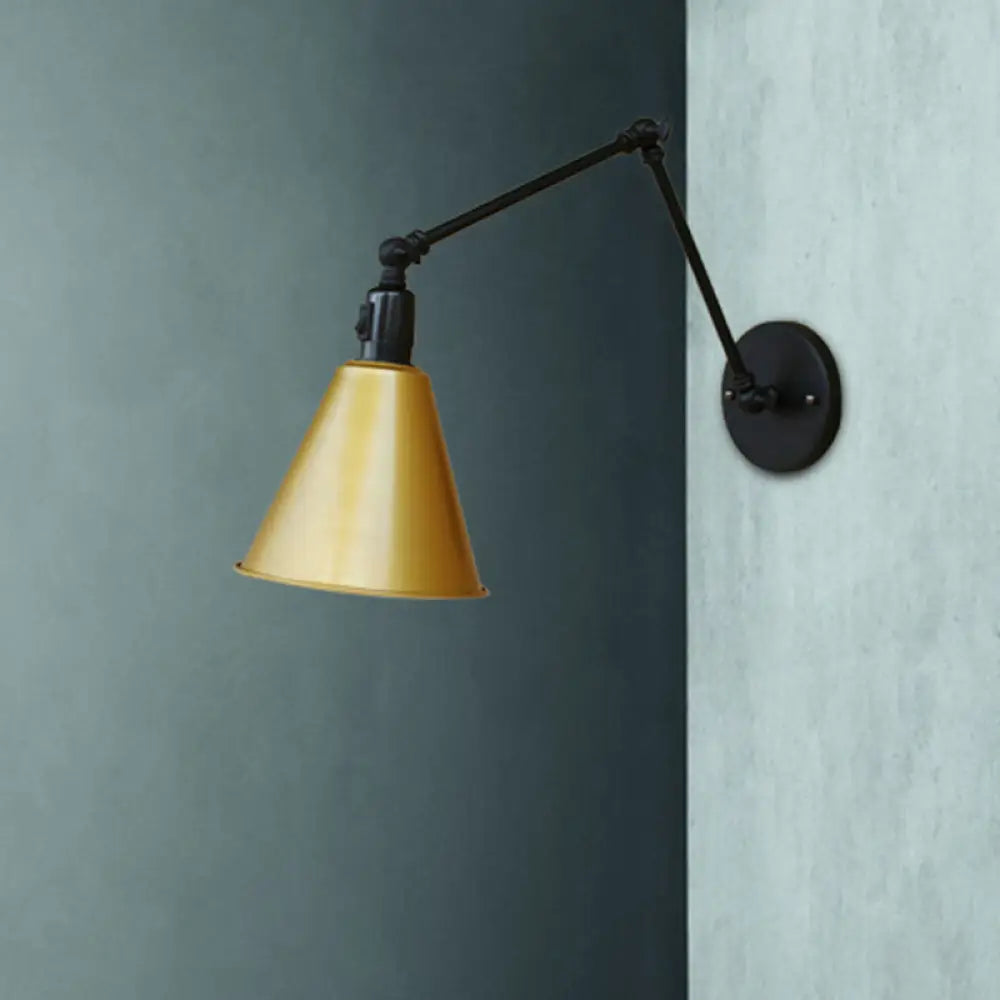 DecorBites™ Stylish Antique Wrought Iron Wall Sconce with Cone Table Design and 1 Head in Black or White