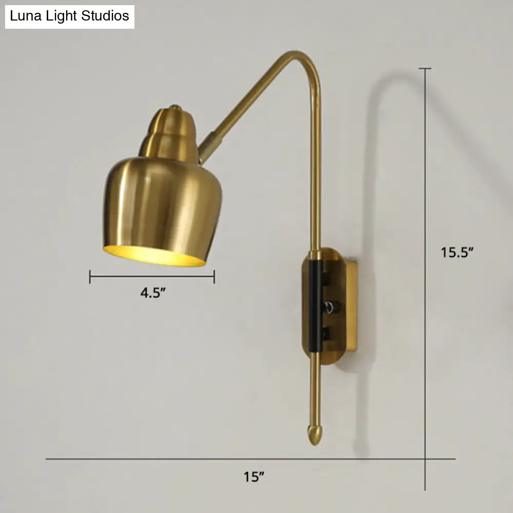 DecorBites™ Swivel Shade Wall Mount Light - Sleek Metal Bedside Reading Lamp with V-Shaped Arm