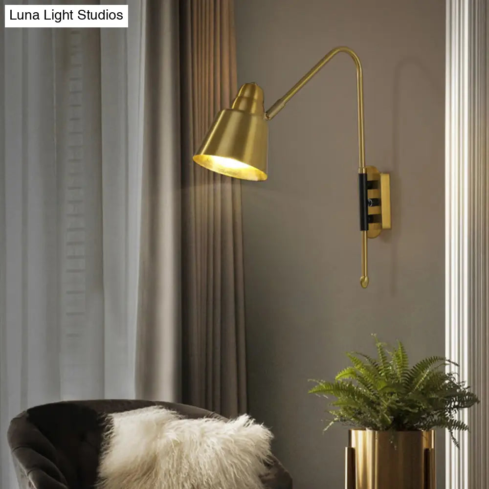 DecorBites™ Swivel Shade Wall Mount Light - Sleek Metal Bedside Reading Lamp with V-Shaped Arm