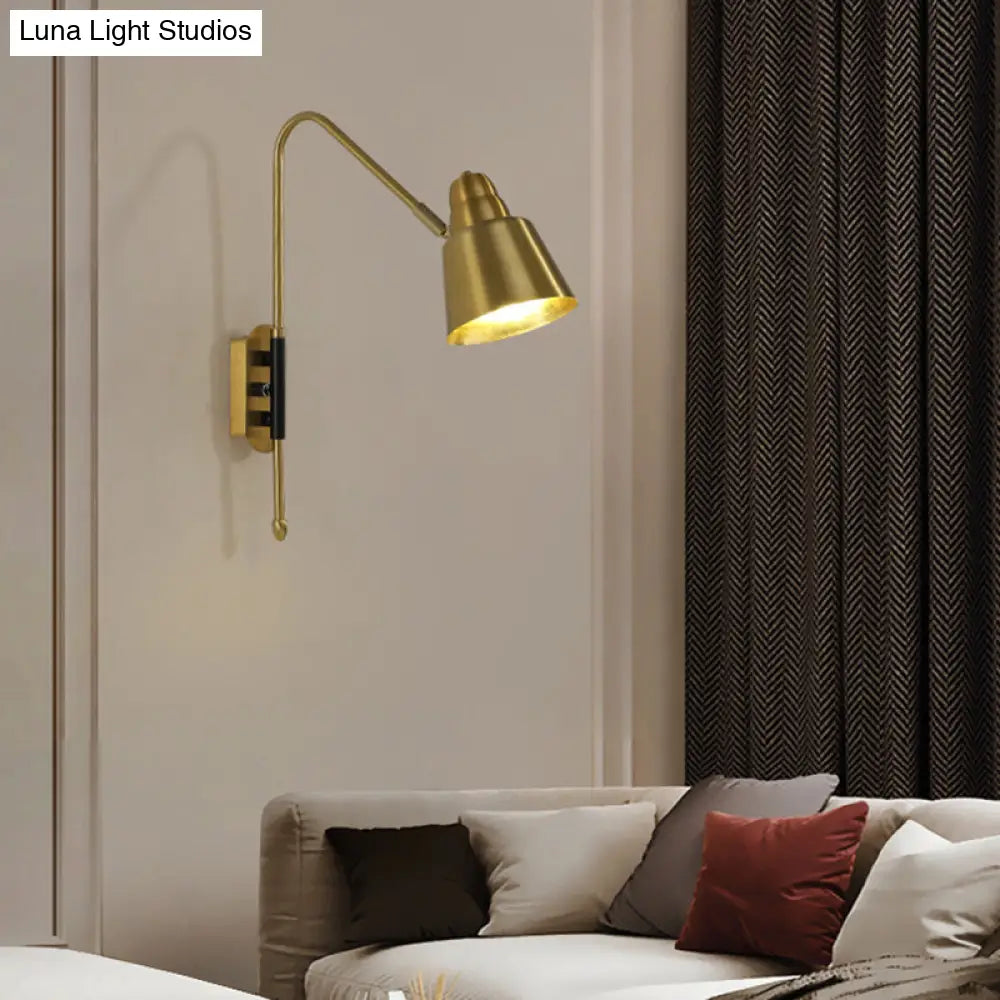 DecorBites™ Swivel Shade Wall Mount Light - Sleek Metal Bedside Reading Lamp with V-Shaped Arm