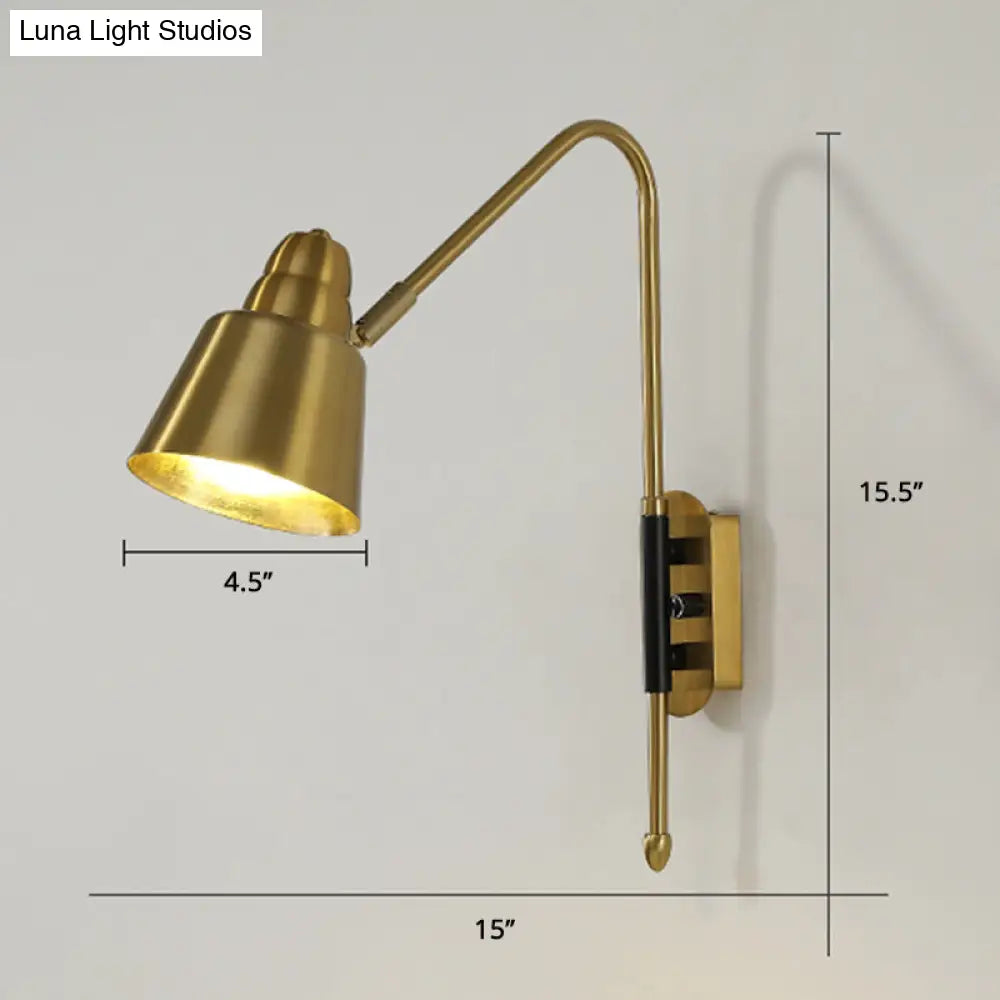 DecorBites™ Swivel Shade Wall Mount Light - Sleek Metal Bedside Reading Lamp with V-Shaped Arm