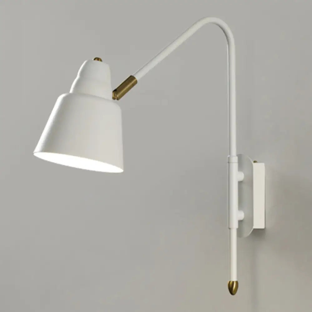DecorBites™ Swivel Shade Wall Mount Light - Sleek Metal Bedside Reading Lamp with V-Shaped Arm