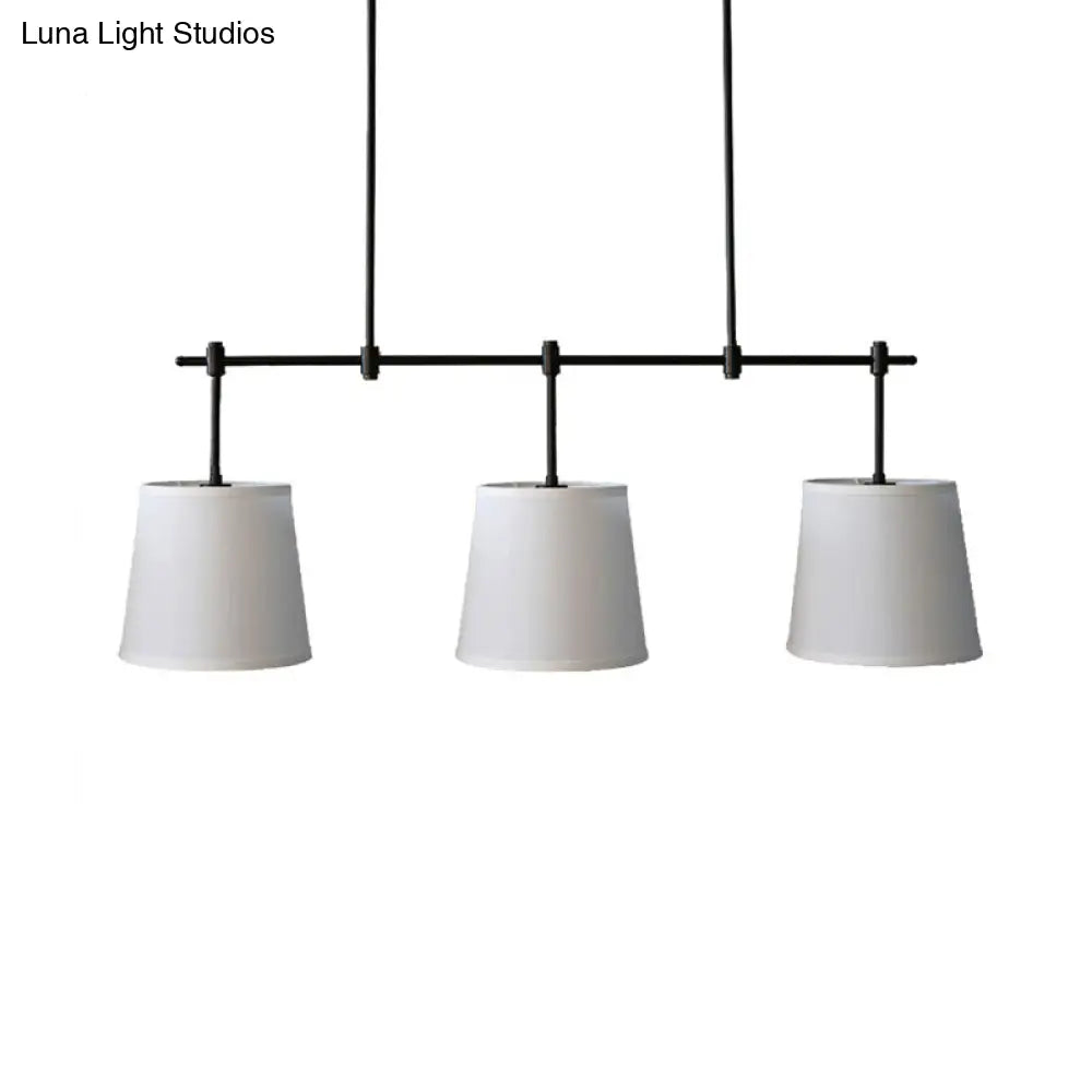 DecorBites™ Traditional Black/Gold Fabric Pendant Lighting - 3 Lights Barrel Island Light for Dining Room