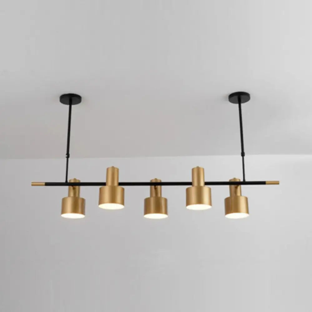 DecorBites™ Traditional Gold Pendant Light with Drum Shade - 4/5 Lights for Dining Room Island