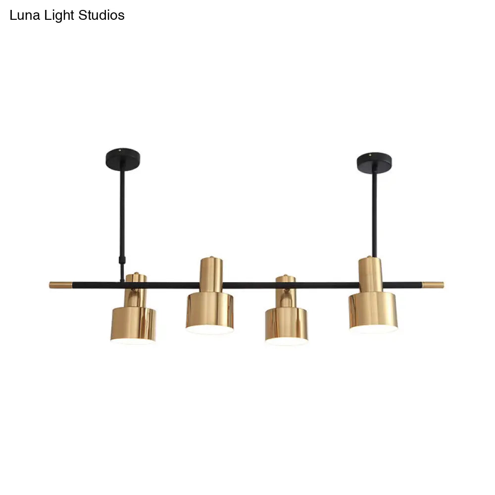 DecorBites™ Traditional Gold Pendant Light with Drum Shade - 4/5 Lights for Dining Room Island
