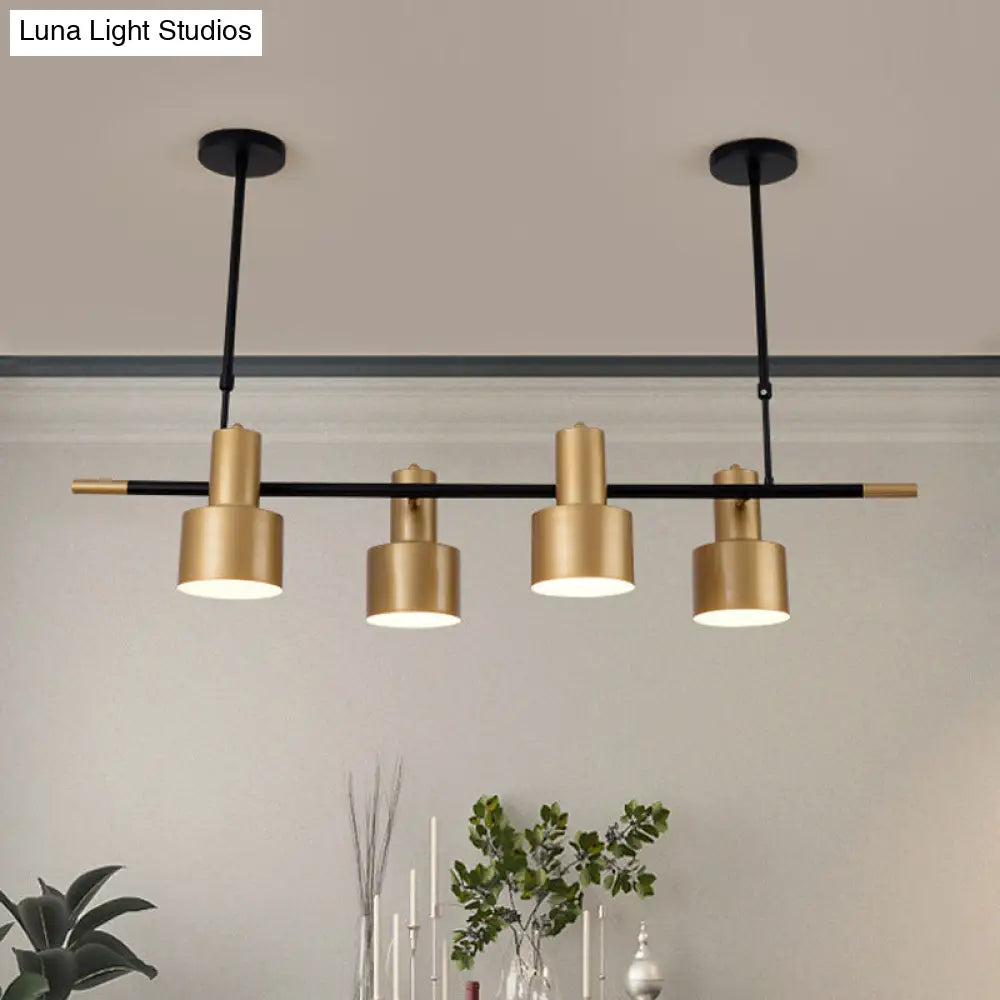DecorBites™ Traditional Gold Pendant Light with Drum Shade - 4/5 Lights for Dining Room Island