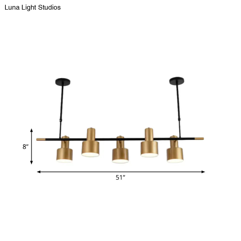 DecorBites™ Traditional Gold Pendant Light with Drum Shade - 4/5 Lights for Dining Room Island