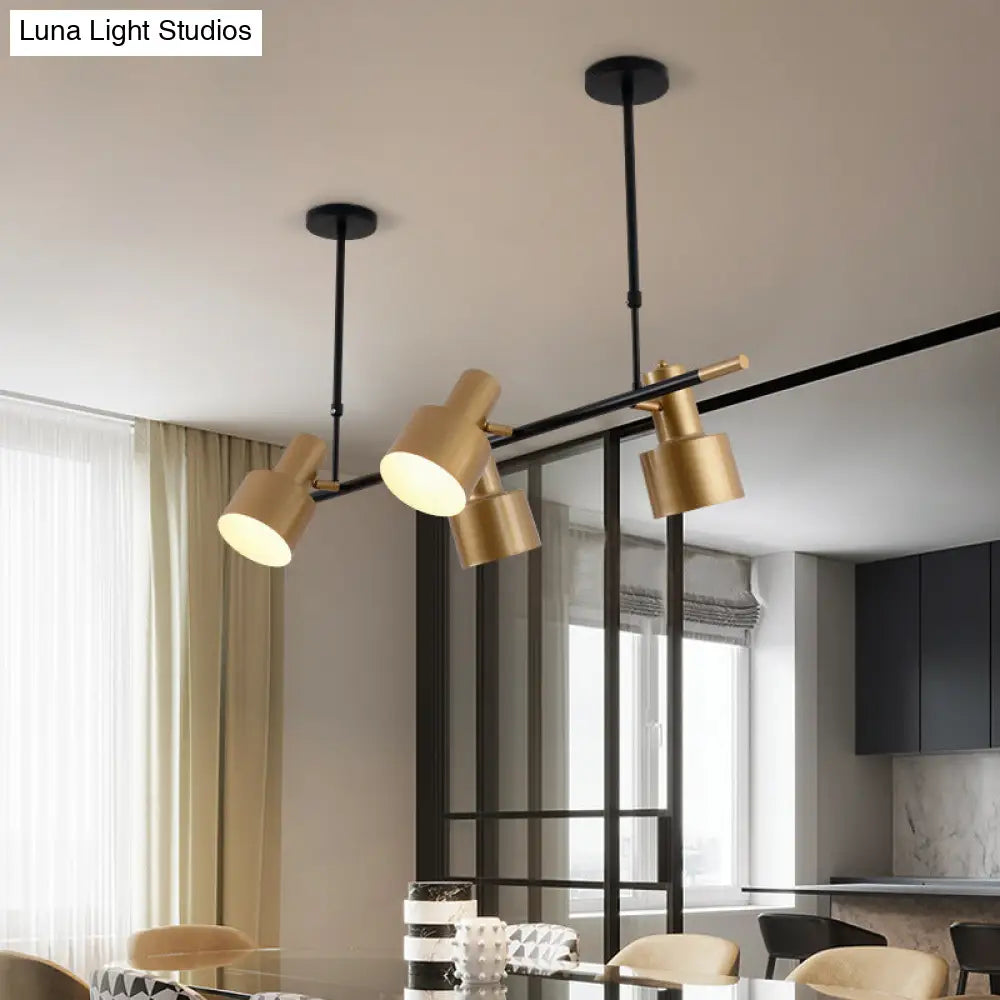 DecorBites™ Traditional Gold Pendant Light with Drum Shade - 4/5 Lights for Dining Room Island