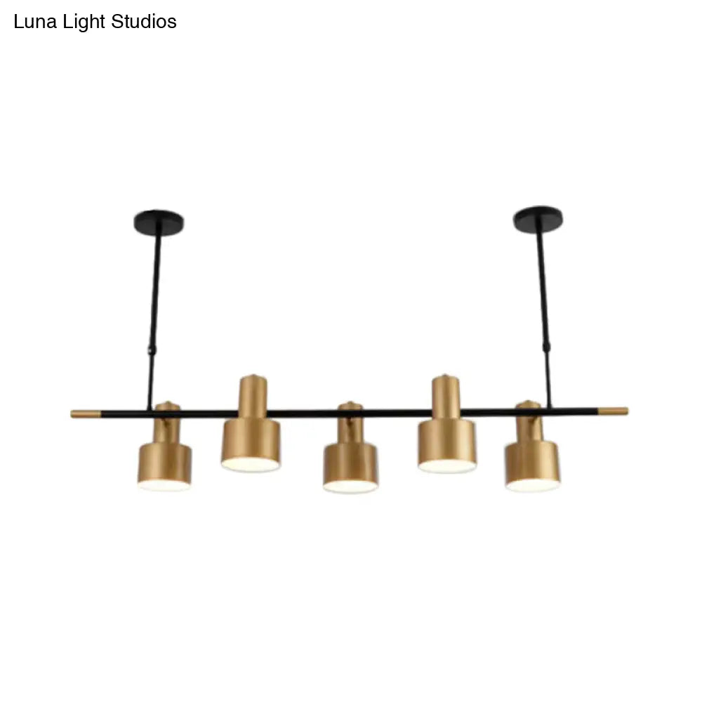DecorBites™ Traditional Gold Pendant Light with Drum Shade - 4/5 Lights for Dining Room Island