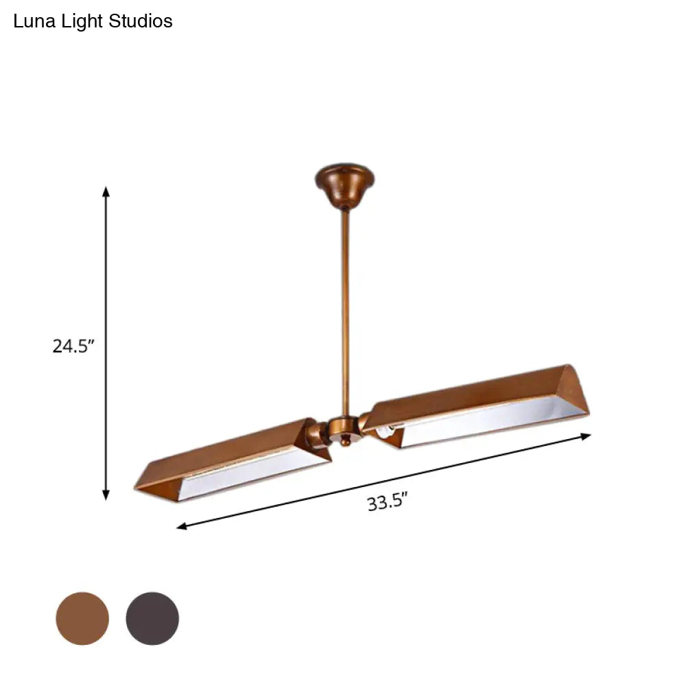 DecorBites™ Traditional Metal Triangle Pendant Light with 2 Lights - Grey/Gold - Perfect for Dining Rooms