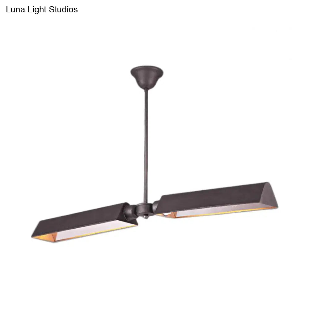 DecorBites™ Traditional Metal Triangle Pendant Light with 2 Lights - Grey/Gold - Perfect for Dining Rooms