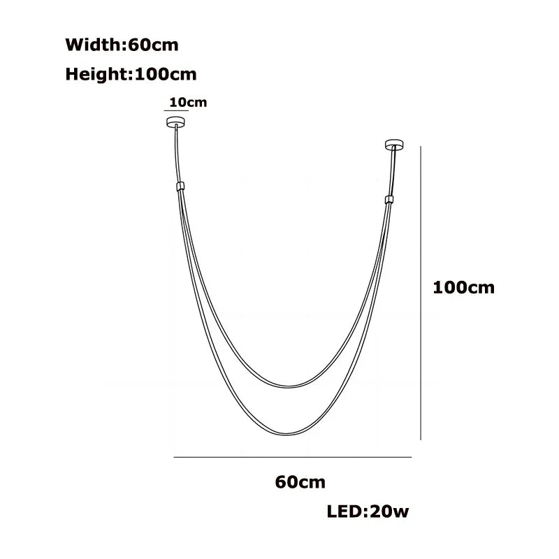 DecorBites™ Trendy Flexible Leather Belt LED Chandelier
