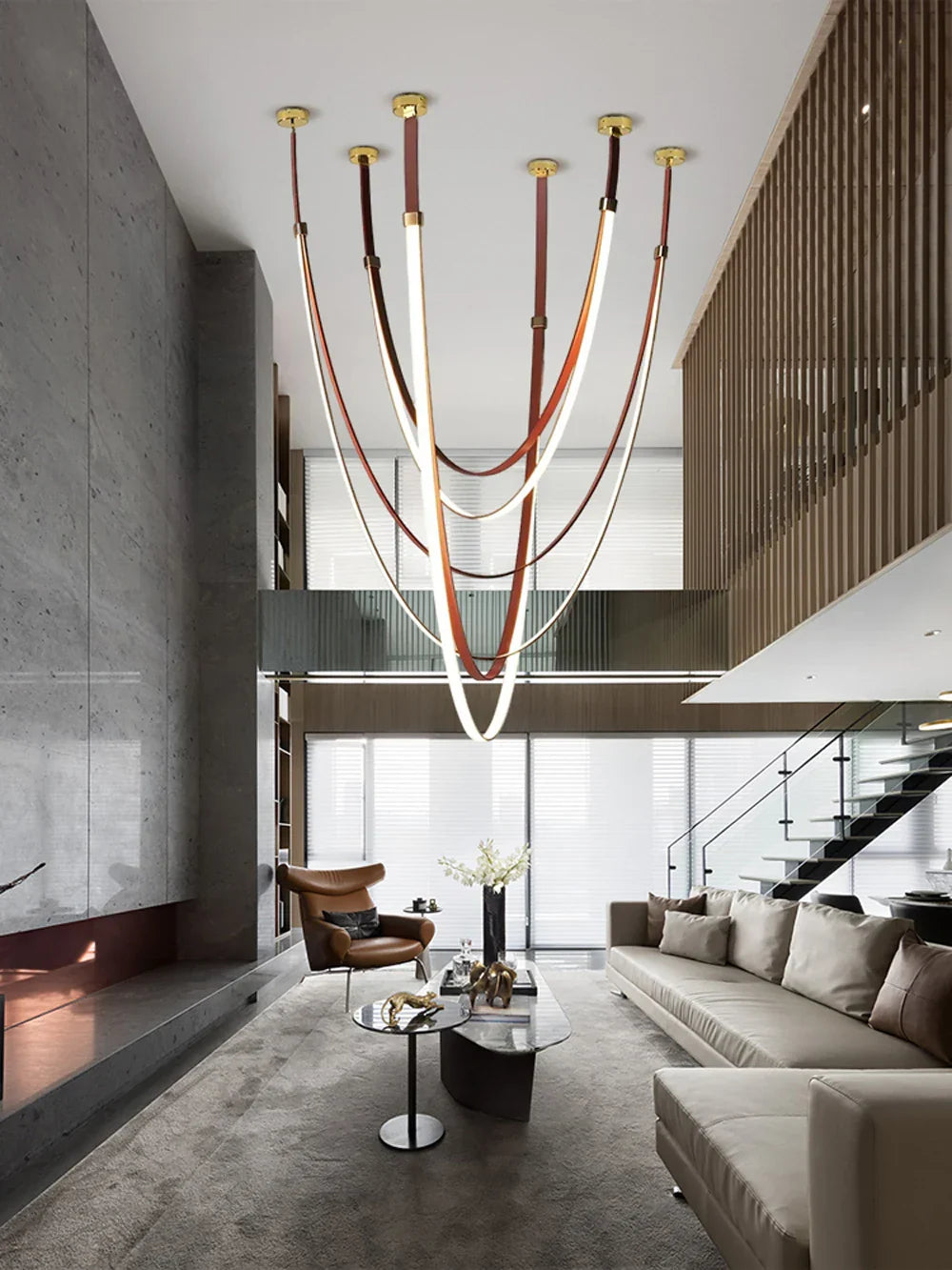 DecorBites™ Trendy Leather Belt LED Chandelier Light - Living Room