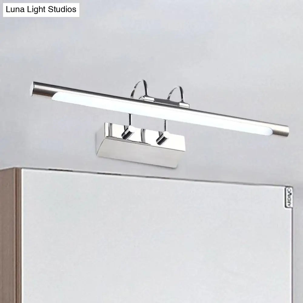 DecorBites™ Ultra-Thin LED Nickel Wall Lamp for Bathroom - Simple Style, Warm/White Light (17"/23" Width)