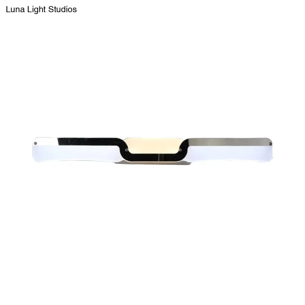 DecorBites™ Ultra-Thin Modern LED Vanity Sconce Light in Chrome - Warm/White Lighting Fixture