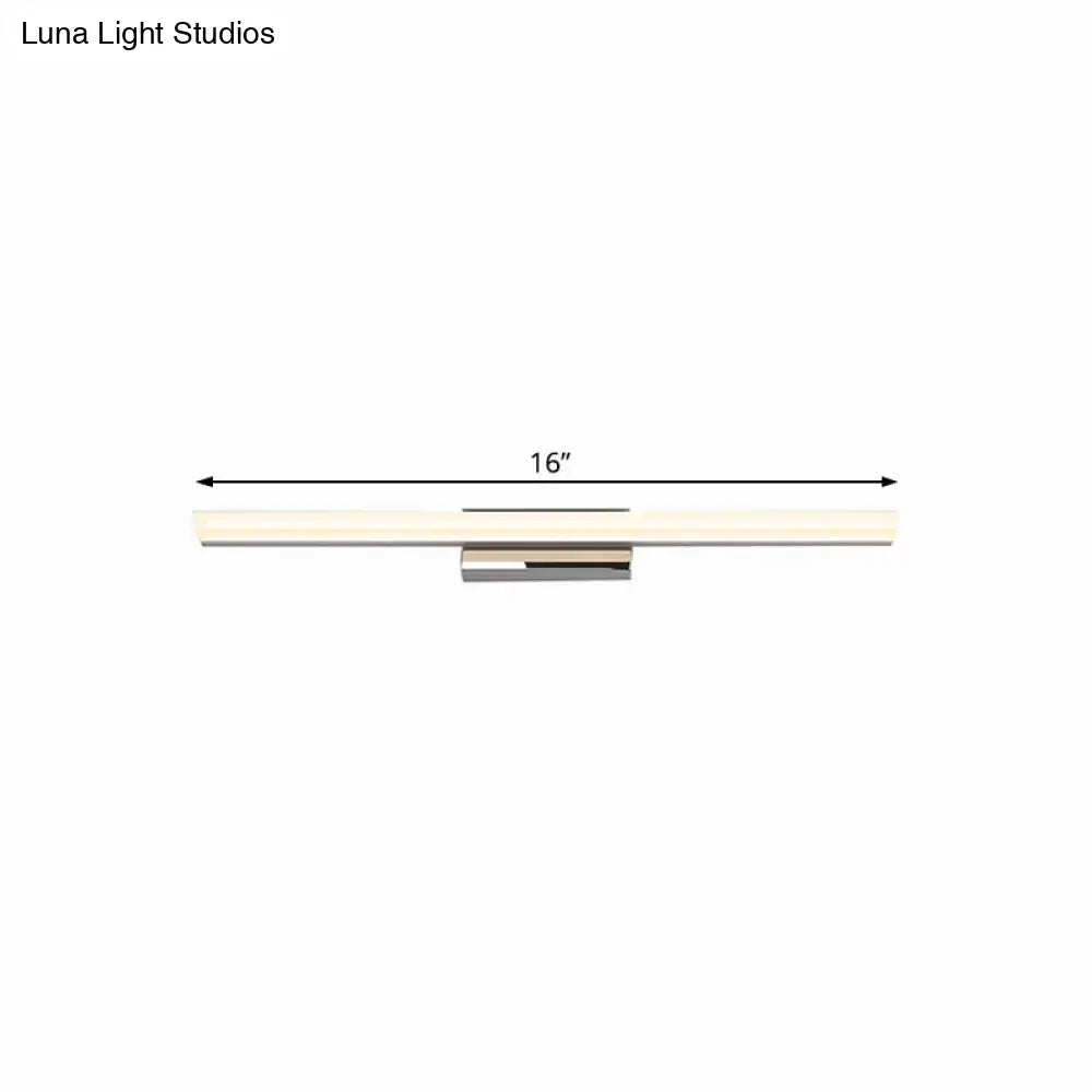 DecorBites™ Ultra-Thin Nordic Acrylic LED Vanity Lamp - 16"/20" Dia - Silver, Warm/White Light