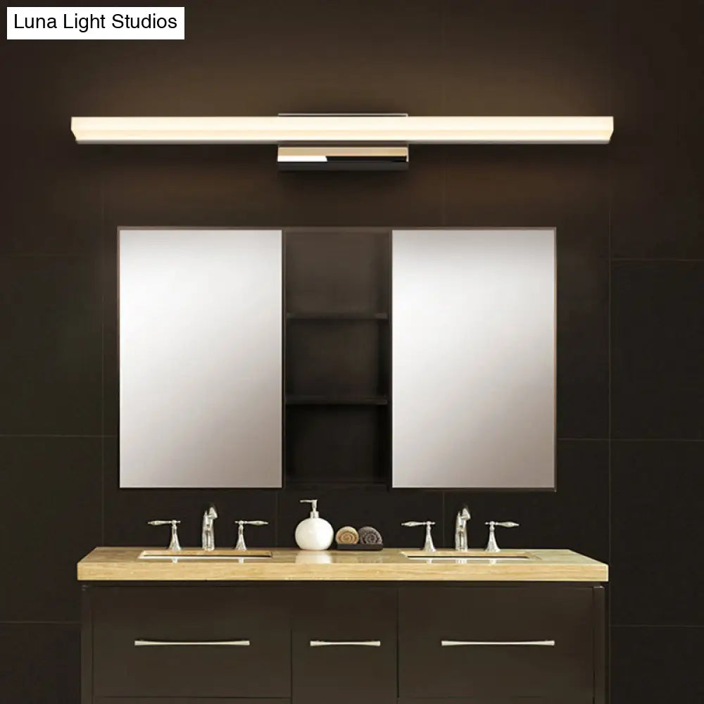 DecorBites™ Ultra-Thin Nordic Acrylic LED Vanity Lamp - 16"/20" Dia - Silver, Warm/White Light