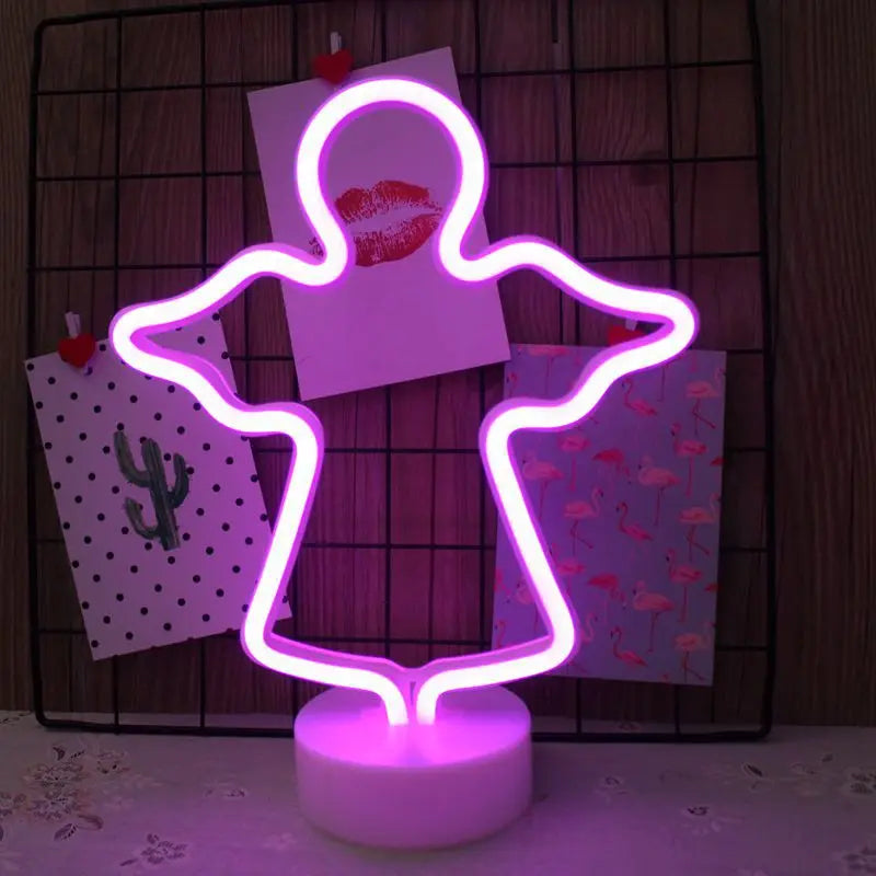DecorBites™ USB LED Neon Sign Light Holiday Flamingo Night Lamp Xmas Party Wedding Decoration Home Gift cloud Heart Neon Light