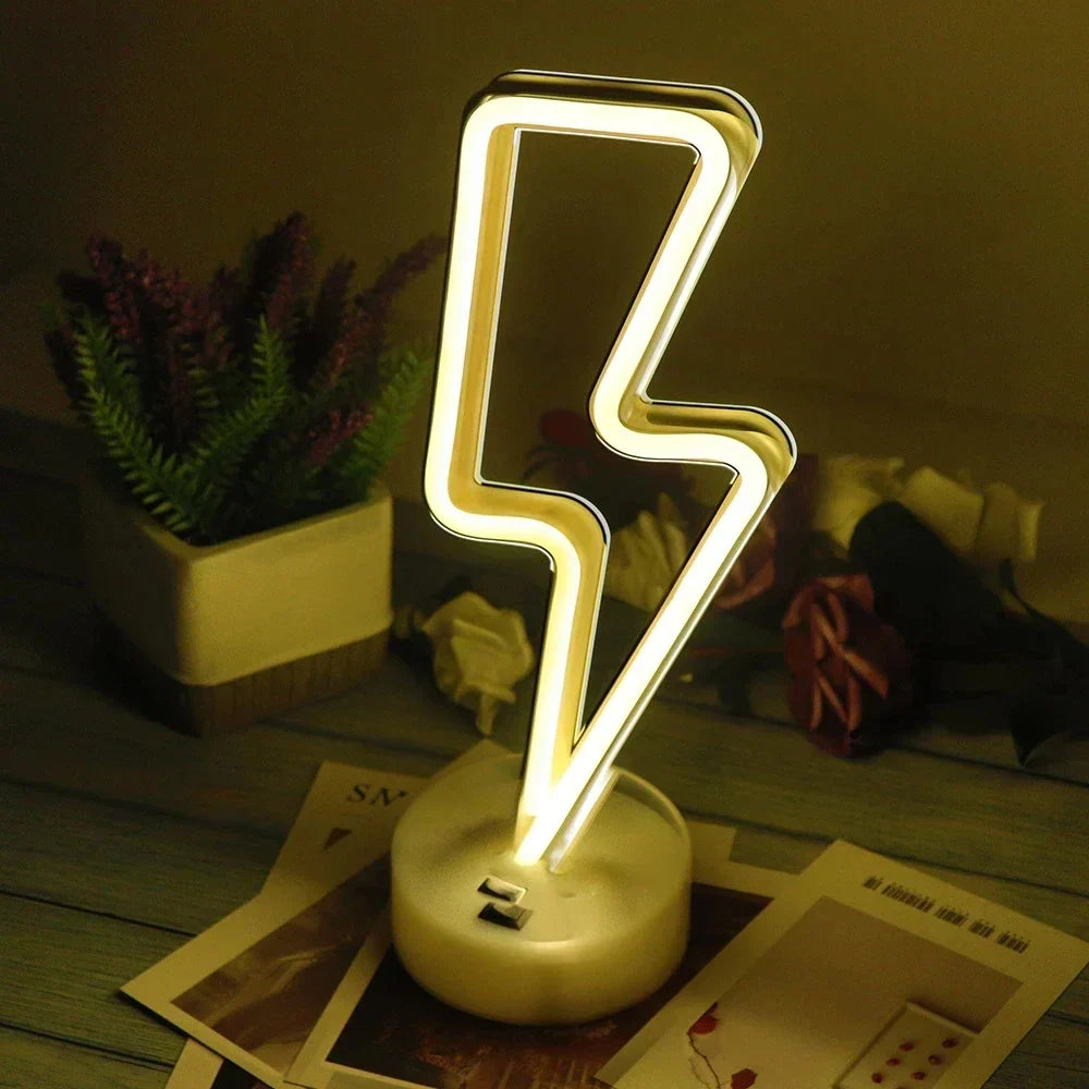 DecorBites™ USB LED Neon Sign Light Holiday Flamingo Night Lamp Xmas Party Wedding Decoration Home Gift cloud Heart Neon Light
