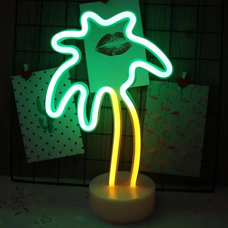 DecorBites™ USB LED Neon Sign Light Holiday Flamingo Night Lamp Xmas Party Wedding Decoration Home Gift cloud Heart Neon Light
