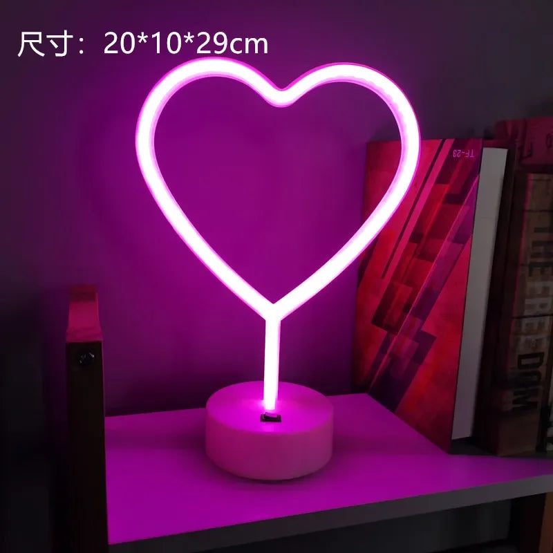 DecorBites™ USB LED Neon Sign Light Holiday Flamingo Night Lamp Xmas Party Wedding Decoration Home Gift cloud Heart Neon Light