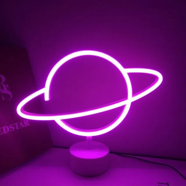 DecorBites™ USB LED Neon Sign Light Holiday Flamingo Night Lamp Xmas Party Wedding Decoration Home Gift cloud Heart Neon Light
