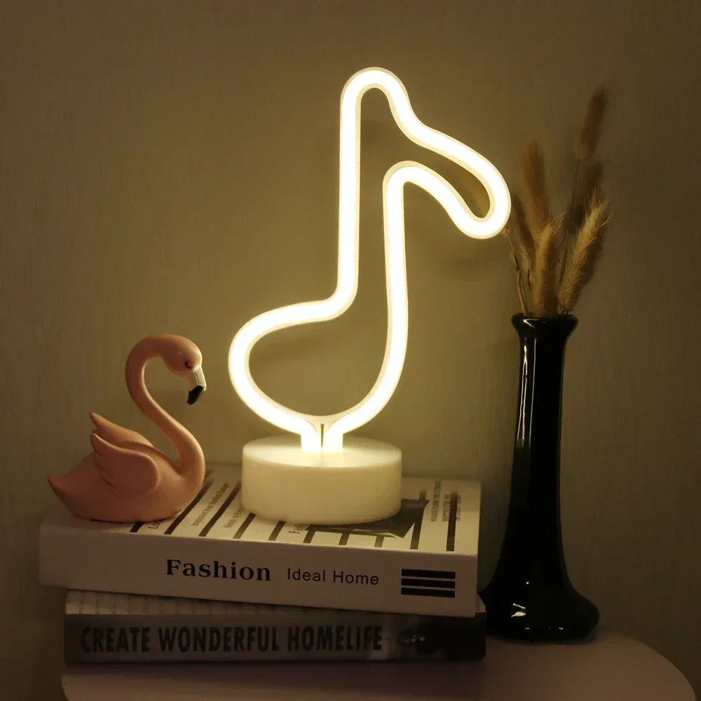 DecorBites™ USB LED Neon Sign Light Holiday Flamingo Night Lamp Xmas Party Wedding Decoration Home Gift cloud Heart Neon Light