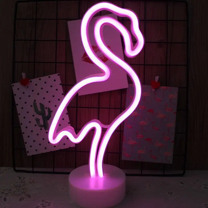 DecorBites™ USB LED Neon Sign Light Holiday Flamingo Night Lamp Xmas Party Wedding Decoration Home Gift cloud Heart Neon Light