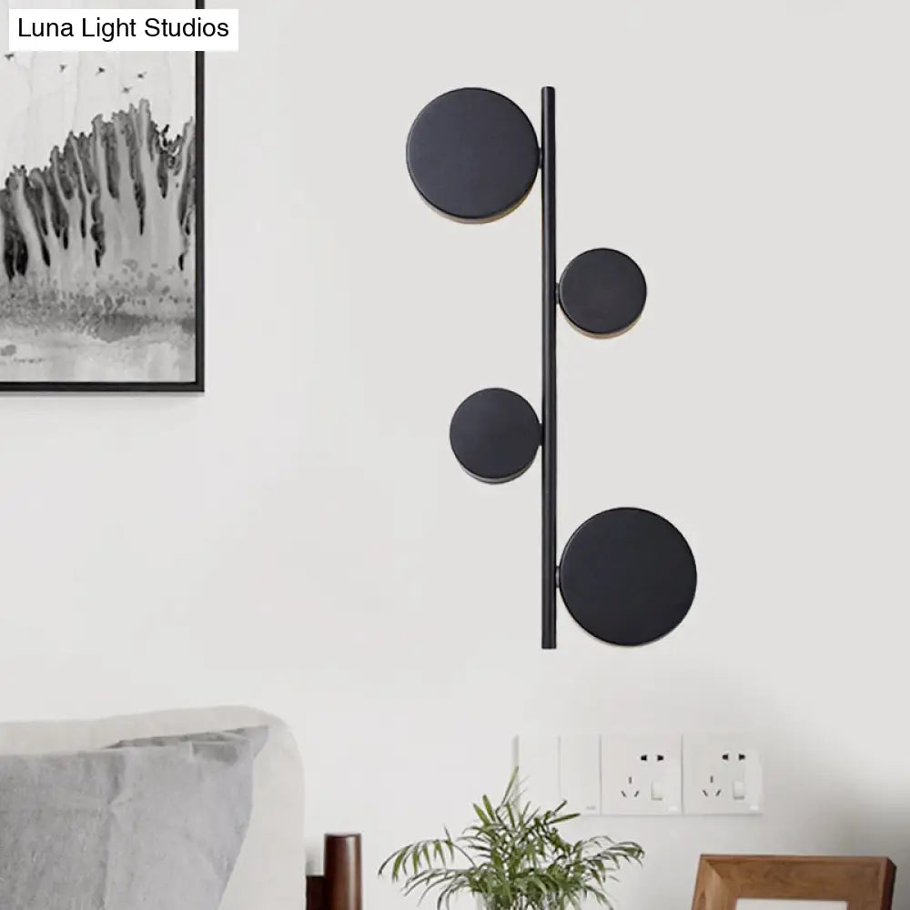 DecorBites™ Vertical Linear Sconce Light: Black/Gold Finish, Post-Modern Design with 3 LED Metal Wall Lamp Heads