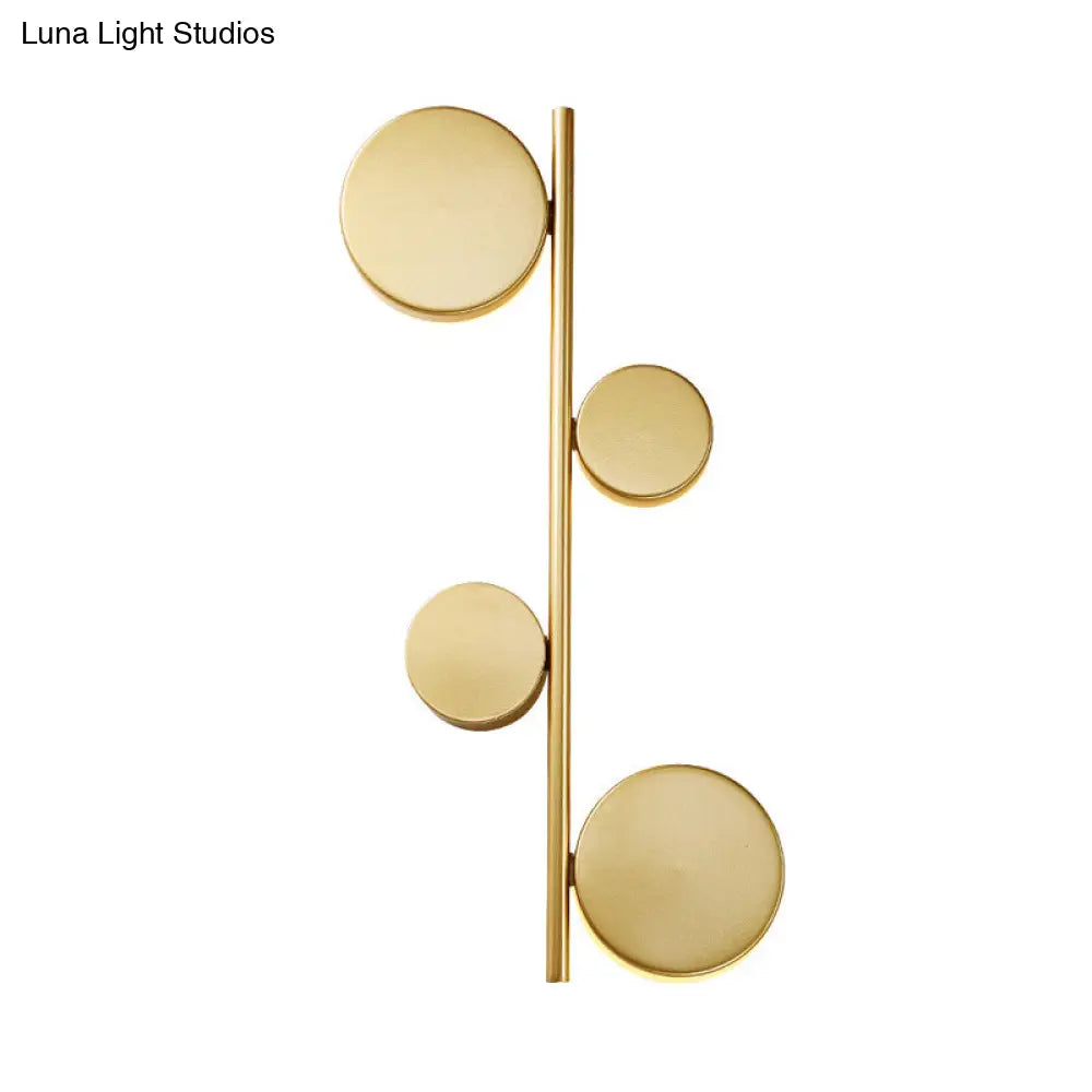DecorBites™ Vertical Linear Sconce Light: Black/Gold Finish, Post-Modern Design with 3 LED Metal Wall Lamp Heads