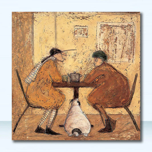 DecorBites™ Vintage Nordic Landscape Dog Canvas Art