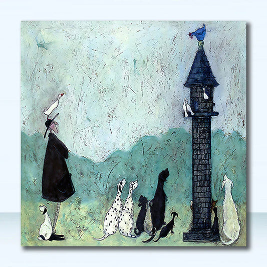 DecorBites™ Vintage Nordic Love Dogs Canvas Wall Art