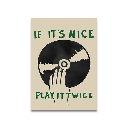 DecorBites™ Vintage Pink Cartoon Print Canvas Wall Art