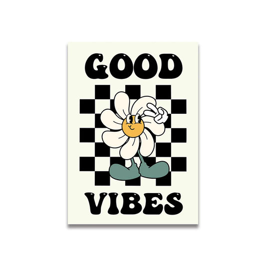 DecorBites™ Vintage Pink Cartoon Print Canvas Wall Art