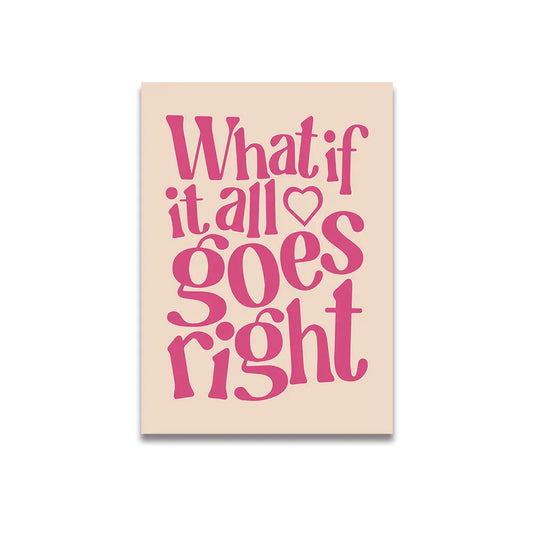DecorBites™ Vintage Pink Cartoon Print Canvas Wall Art