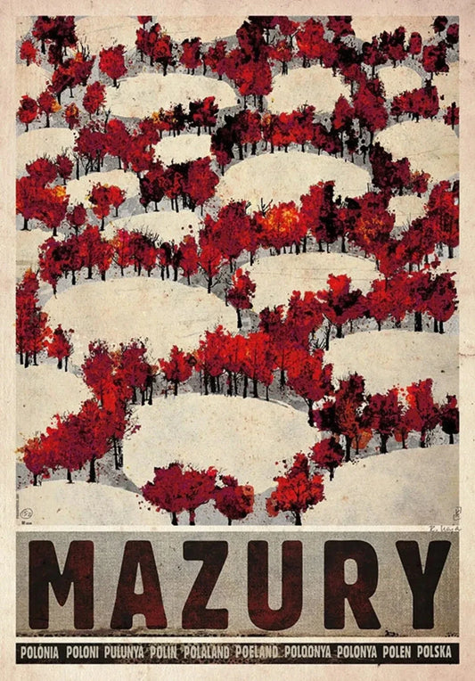 DecorBites™ Vintage Poland City Posters Canvas Prints