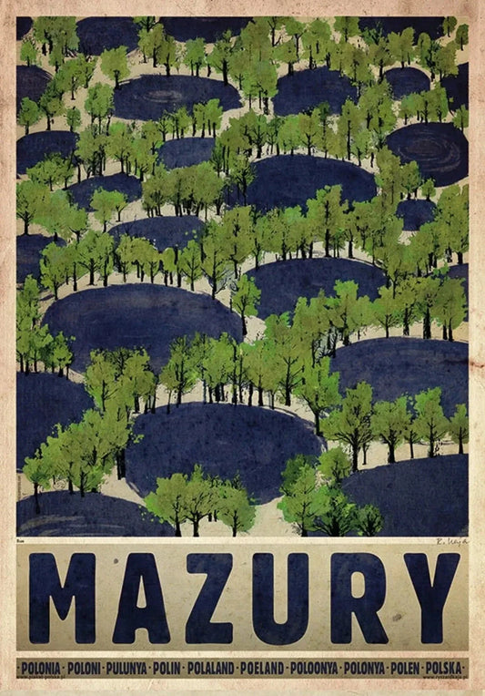 DecorBites™ Vintage Poland City Posters Canvas Prints