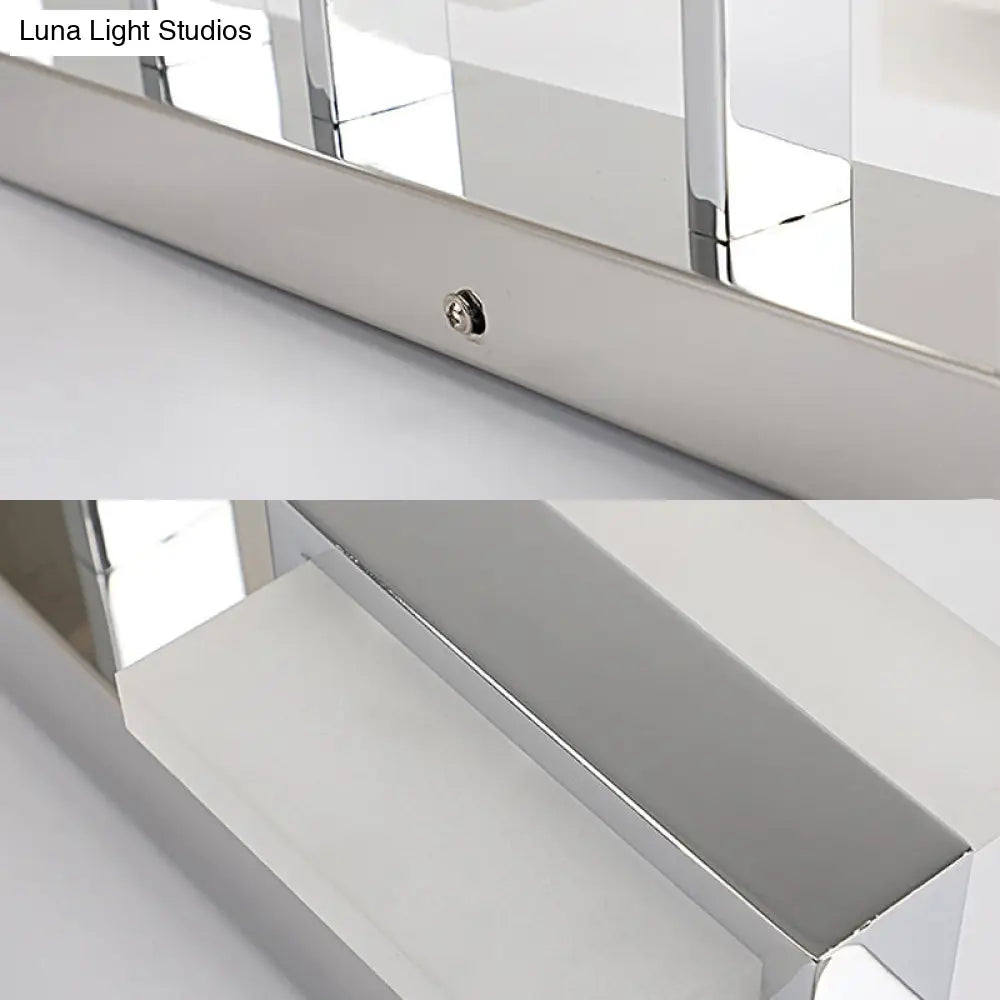 DecorBites™ White Acrylic LED Vanity Wall Light: Simple Square Fixture, 3/4 Lights, Bathroom Mirror Lamp