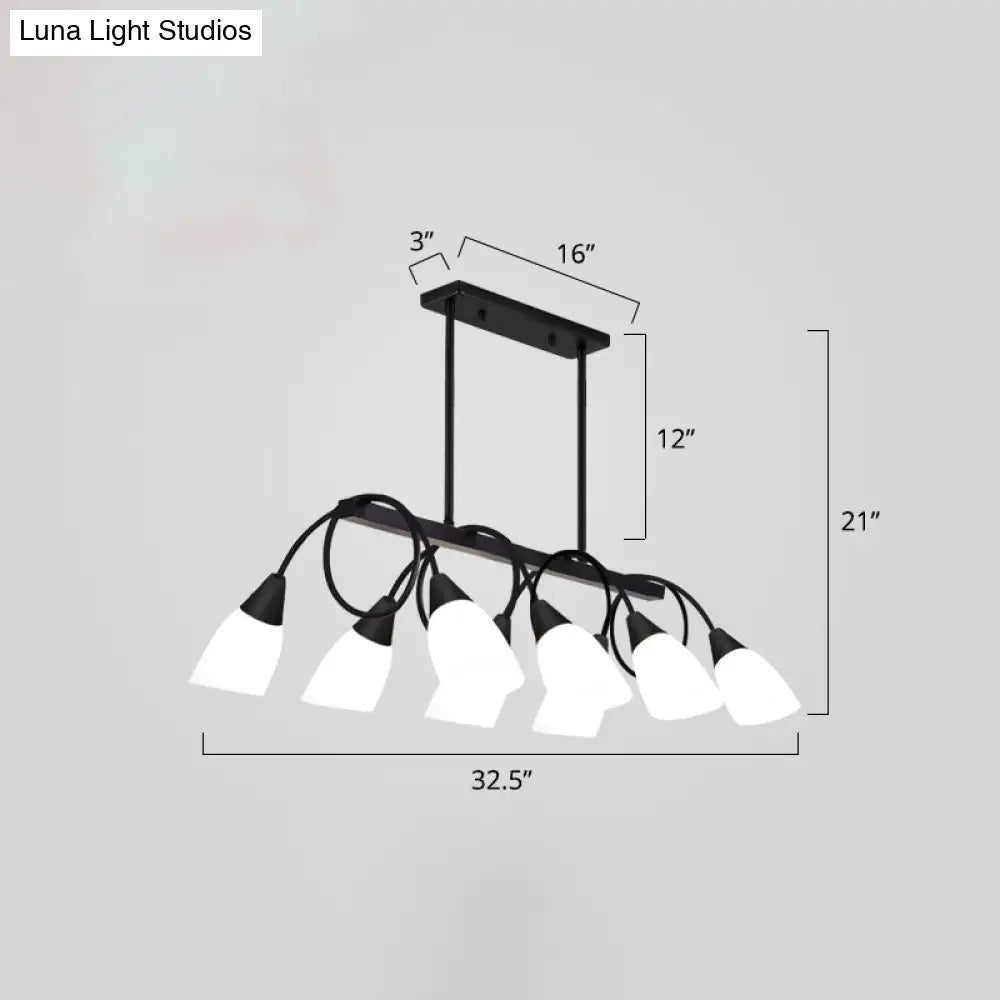 DecorBites™ White Glass Tulip Suspension Light – Modern Island Ceiling Fixture for Dining Room