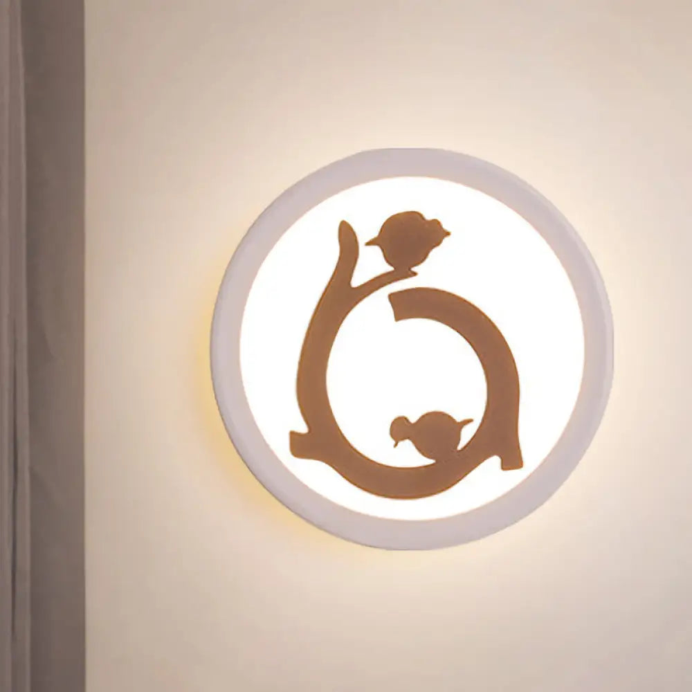 DecorBites™ White LED Acrylic Wall Sconce with Bird Silhouette - Nordic Style