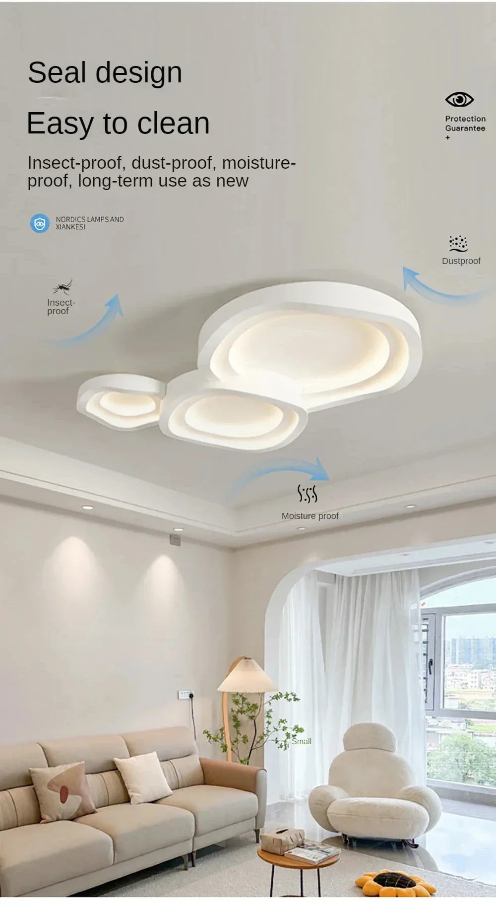 DecorBites™ White LED Ceiling Lamps - Modern Minimalist Home Decor
