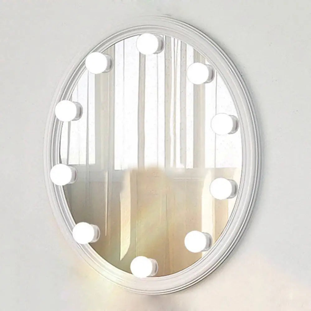 DecorBites™ White LED Vanity Strip: Sphere Design for Dressing Room Minimalism and Enhanced Makeup Lighting