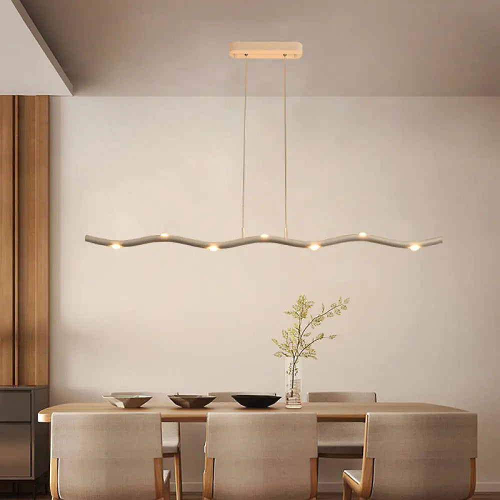 DecorBites™ White Wave Island Lighting Fixture with 5/7 Simple Style Heads, Warm/White Light