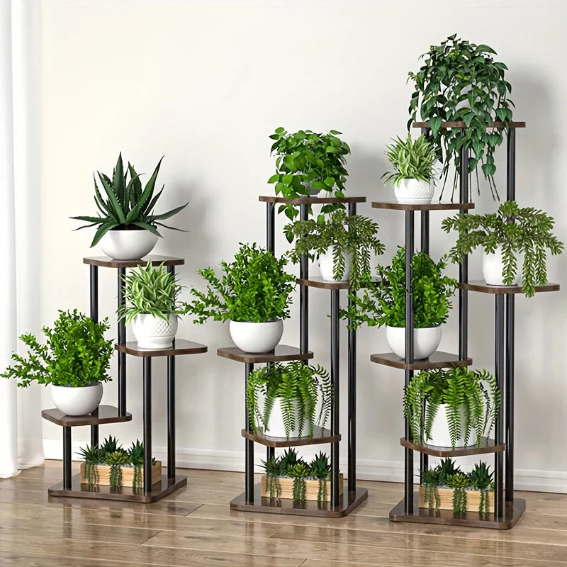 DecorBites™ Wooden Flower Plant Stand Shelf - 4/5/6 Tier