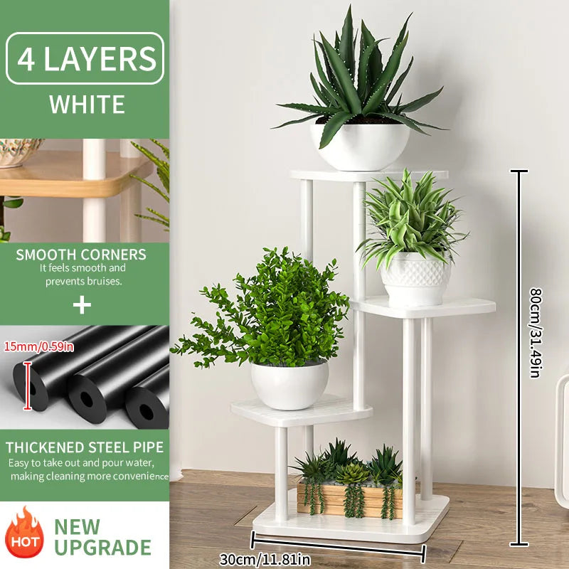 DecorBites™ Wooden Flower Plant Stand Shelf - 4/5/6 Tier