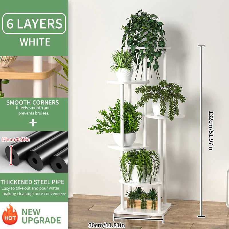 DecorBites™ Wooden Flower Plant Stand Shelf - 4/5/6 Tier