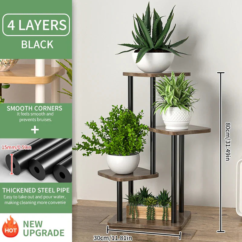 DecorBites™ Wooden Plant Stand Shelf Tiered Flower Pot Display