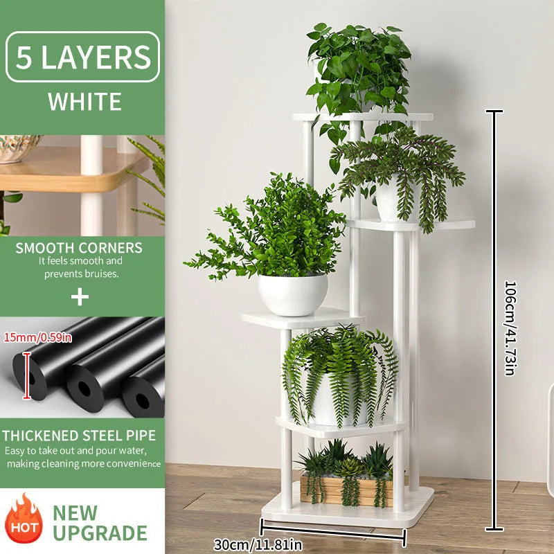 DecorBites™ Wooden Plant Stand Shelf Tiered Flower Pot Display