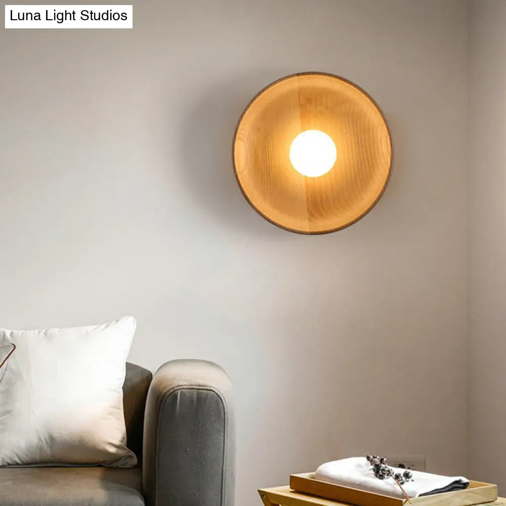 DecorBites™ Wooden Tray-Style Wall Sconce - Minimalist 1 Head Light Fixture for Living Room
